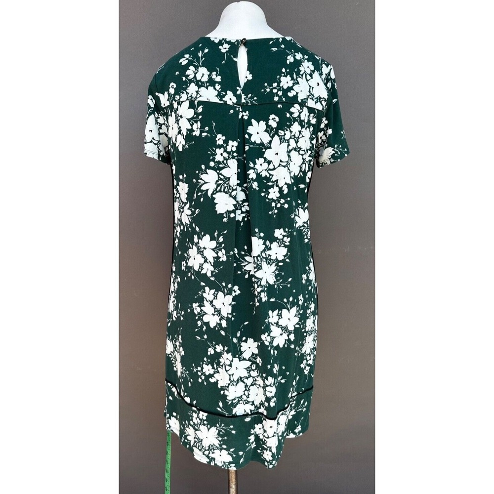 J Jill Wearever Dress MP Green Floral T-Shirt Knee Length Stretch Cottagecore - Picture 5 of 13